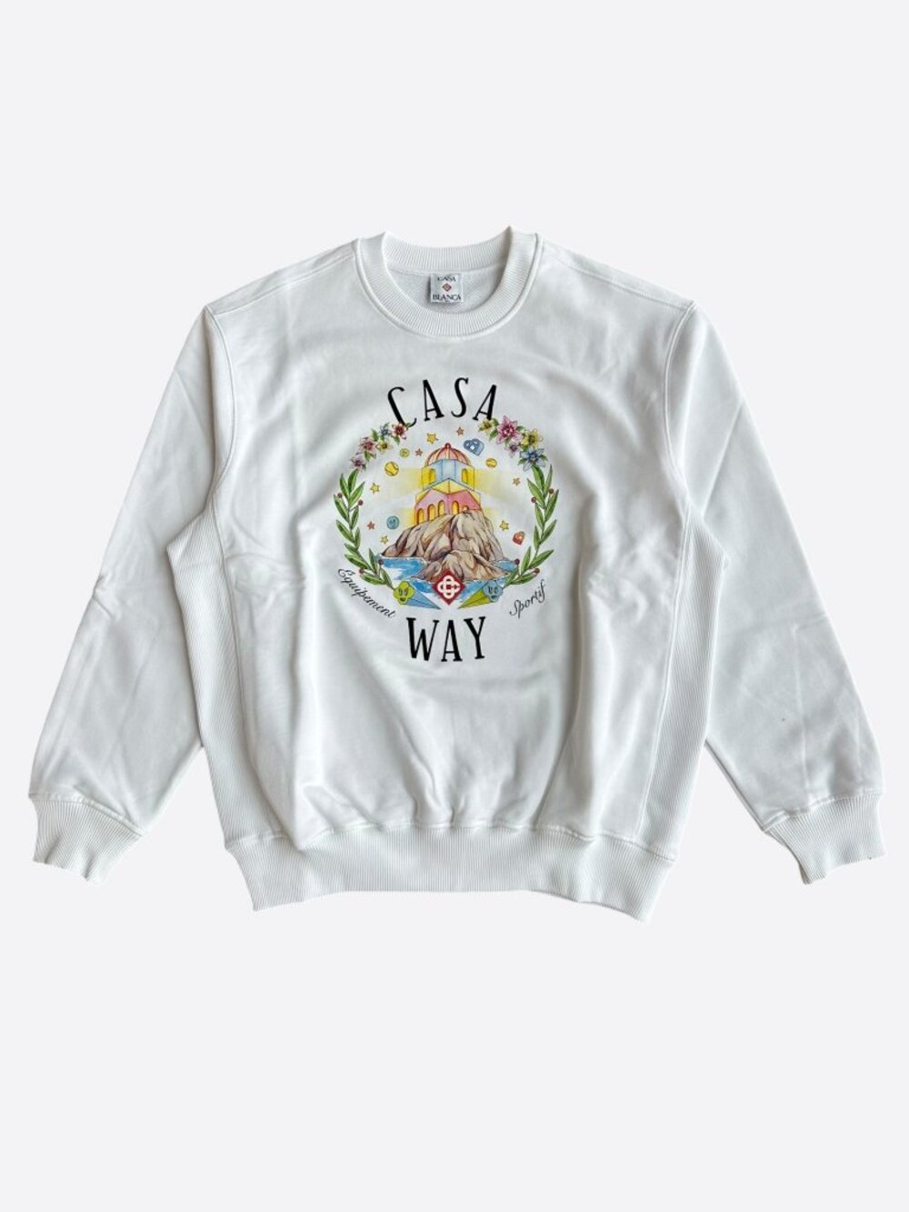 Casablanca White & Multicolor Casa Way Logo Sweater